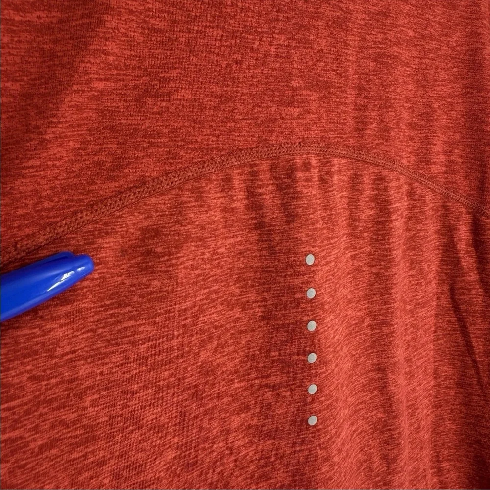 Nike Running Shirt Womens Size Small Copper Dri-Fit Stretch 1/4 Zip Thumbholes